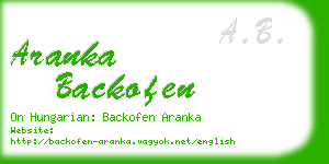 aranka backofen business card